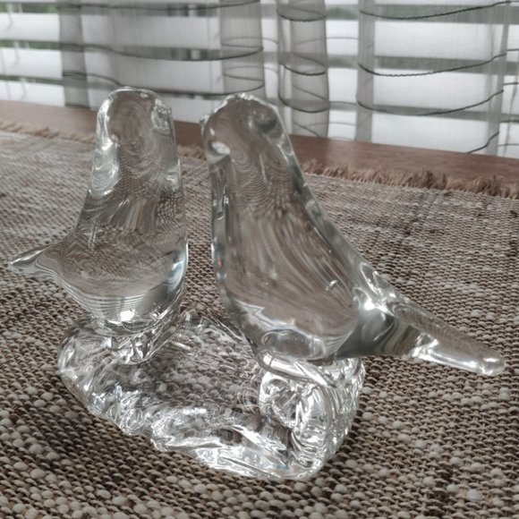 Vintage Clear Glass Love Birds Figurine - Picture 3 of 10